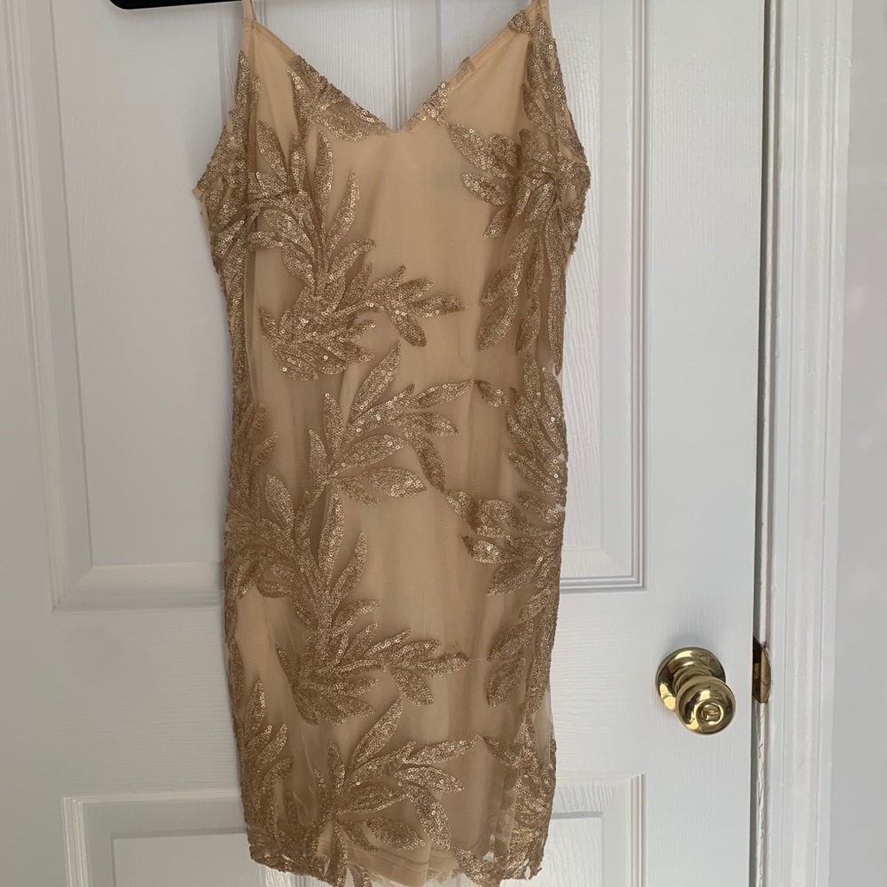 Gold Sequin Mini Dress